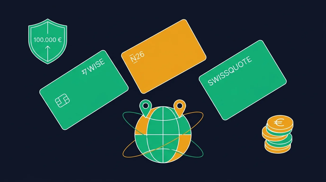 Beste Bankkonten für Ortsunabhängige: Wise, Revolut, N26, bunq und Swissquote nach Bedarf und nach Nicht-Residenten-Tauglichkeit sortiert