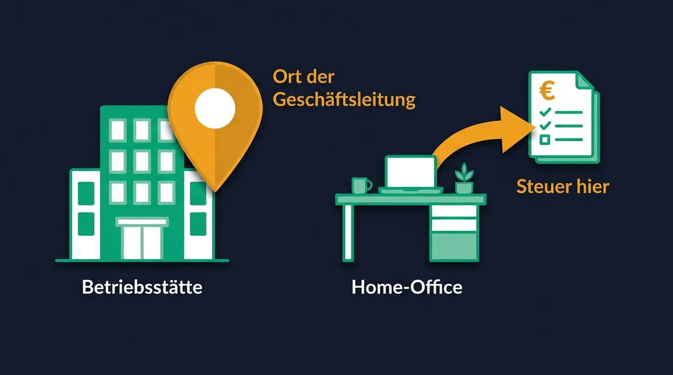 Betriebsstätte und Permanent Establishment: feste Geschäftseinrichtung, Ort der Geschäftsleitung und das Home-Office-Risiko für Ortsunabhängige