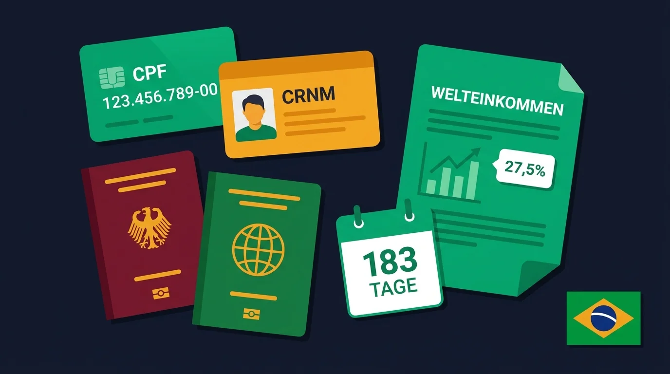 Brasilien als Wohnsitz: Aufenthalt, CPF, steuerliche Ansässigkeit und Staatsbürgerschaft im Überblick