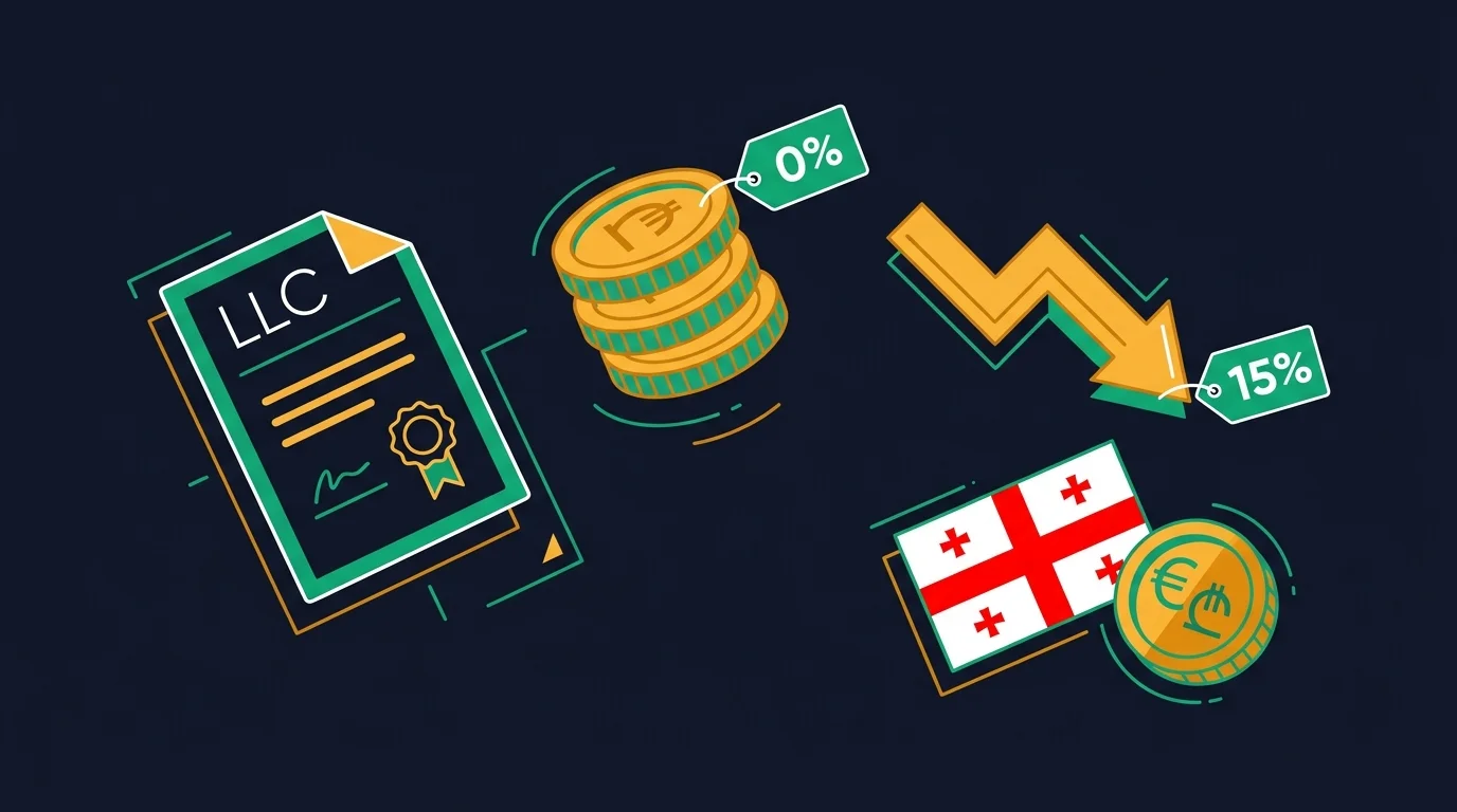 Georgian LLC (shps): one-day formation, 15% corporate tax on the Estonian model, compared with the sole trader