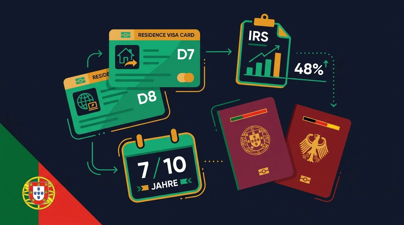 Portugal als Wohnsitz: D7- und D8-Visum, Steuern und Staatsbürgerschaft im Überblick