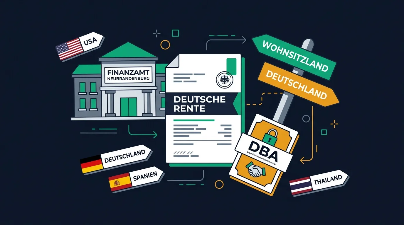 Rente im Ausland versteuern: deutsche Rente, Finanzamt Neubrandenburg, das Doppelbesteuerungsabkommen und welches Land besteuert