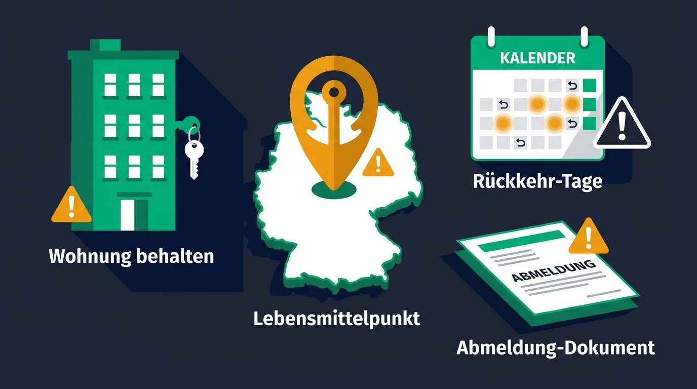 Häufige Fehler beim Beenden der unbeschränkten Steuerpflicht: behaltene Wohnung, Wohnungsschlüssel und nicht verlagerter Lebensmittelpunkt
