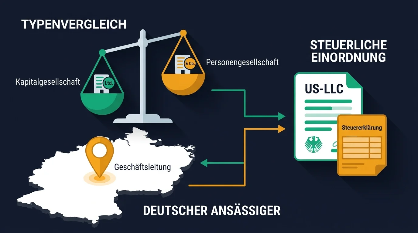 US-LLC und deutsche Steuer: Typenvergleich, Ort der Geschäftsleitung und Wohnsitz als die drei Faktoren, die über die Besteuerung entscheiden